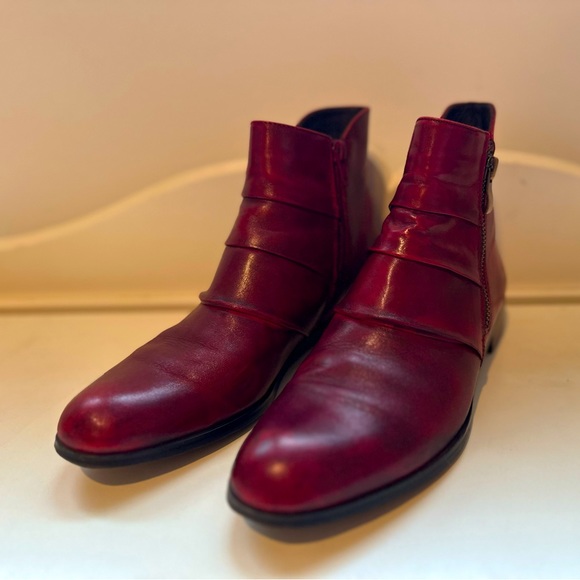 Canal Grande two tone Burgundy Ankle booties Size 38 Piera Shoes - Picture 1 of 11